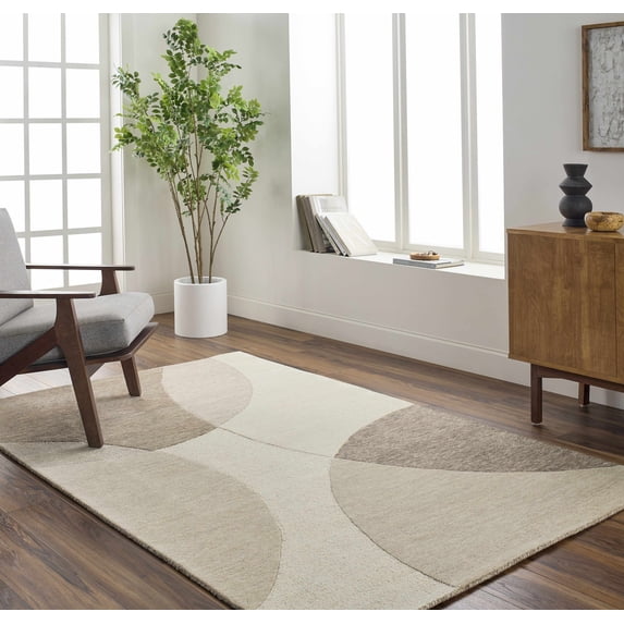 BoutiqueRugs Cassiopeia Contemporary Area Rug - Pearl, Ash, Sage - 5' x 7'6"