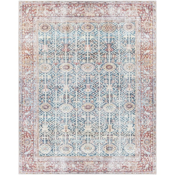 BoutiqueRugs Catadupa Farmhouse Area Rug - Machine Washable - Light Gray, Medium Gray, Medium Brown - 5'3" x 7'