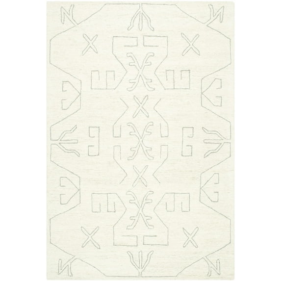 BoutiqueRugs Celia Farmhouse Area Rug - Off White, Light Gray, Neutral - 8' x 10'