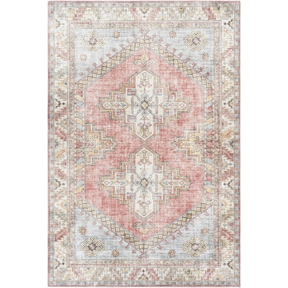BoutiqueRugs Chadwicks Boho Vintage Colorful Area Rug - Farmhouse Traditional Medallion Carpet for Living Room, Bedroom - Pink, Sage, Blue, Yellow - 7'6" x 9'6" (8x10)
