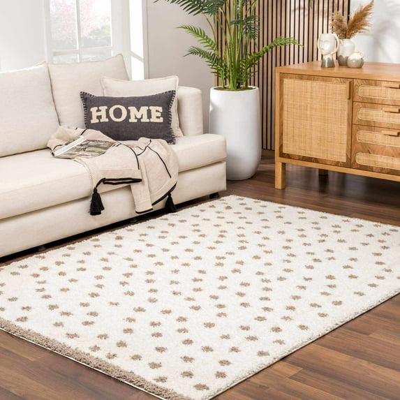 BoutiqueRugs Chaia Contemporary Area Rug - Rose Cream, Multi Brown, Faded Driftwood - 7'10" x 10'
