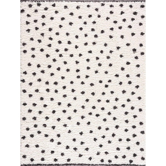 BoutiqueRugs Chaia Contemporary Area Rug - White, Black - 7'10" x 10'