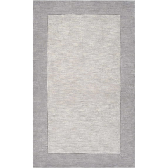 BoutiqueRugs Champion Boho Hand Tufted Wool Natural Fiber Soft Area Rug - Farmhouse Minimalist Geometric Bordered Solid Color Carpet - Light Gray 7'6" x 9'6" (8x10)