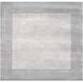 thumbnail image 1 of BoutiqueRugs Champion Boho Hand Tufted Wool Natural Fiber Soft Area Rug - Farmhouse Minimalist Geometric Bordered Solid Color Carpet - Light Gray 8' Square, 1 of 15