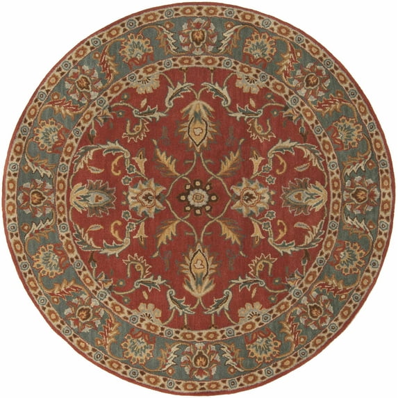 BoutiqueRugs Charlottesville Traditional Area Rug - Navy, Taupe, Dark Brown - 4' Round