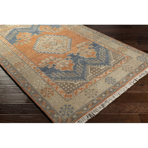 BoutiqueRugs Charmhaven Southwestern Area Rug - Blue, Dark Red, Burnt Orange - 2' x 3'
