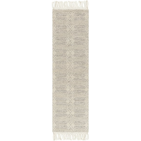 BoutiqueRugs Chars Traditional, Transitional Runner Rug - Ivory, Black - 2'3" x 7'6" Runner