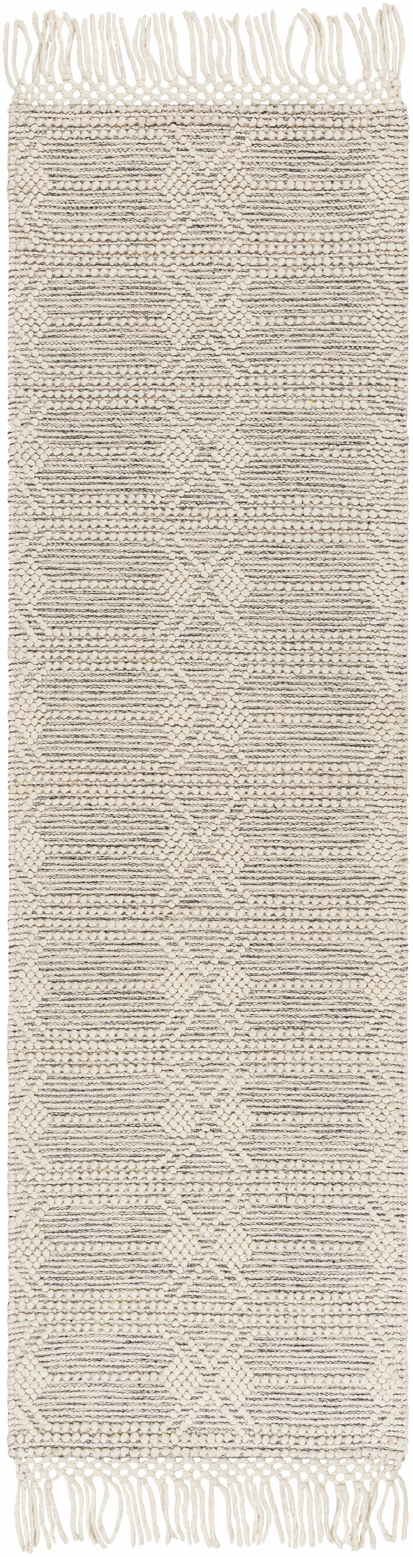 BoutiqueRugs Chars Traditional, Transitional Runner Rug - Ivory, Black - 2' x 5' Runner