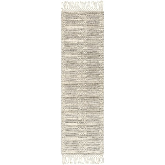 BoutiqueRugs Chars Traditional, Transitional Runner Rug - Ivory, Black - 2' x 5' Runner