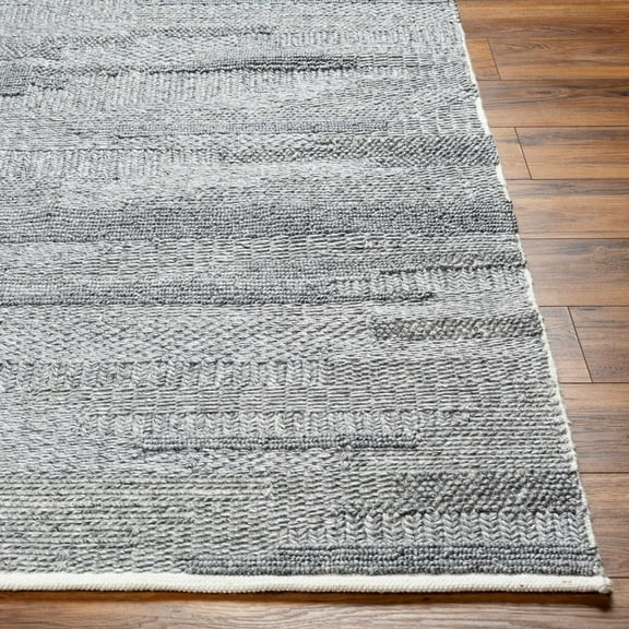BoutiqueRugs Chepe Contemporary Area Rug - Medium Gray, Ink, Silverton - 18" x 18" Sample