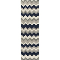 Boutique Rugs Cherry Contemporary Runner Rug - Charcoal, Teal, Gray - 2'6" x 8' Runner