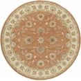 thumbnail image 1 of BoutiqueRugs Cherryfield Boho Hand Tufted Wool Natural Fiber Soft Area Rug - Traditional Floral Damask Carpet for Living Room, Bedroom - Rust, Peach, Pink, Sage - 4' Round, 1 of 19