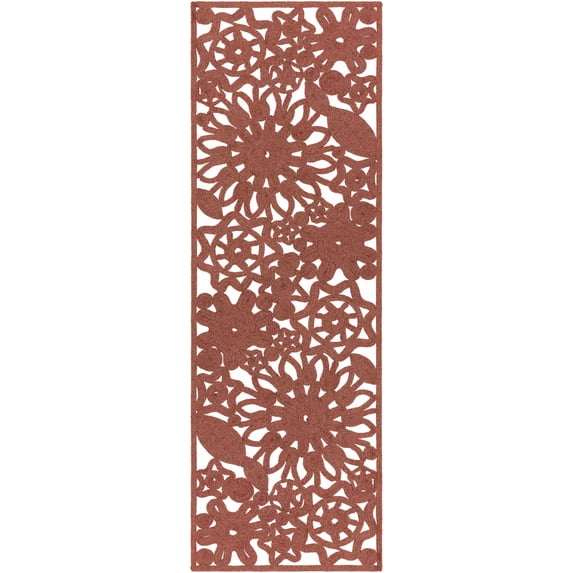 BoutiqueRugs Chinchilla Outdoor Runner Rug - Outdoor Safe - Red - 2'6" x 8' Runner