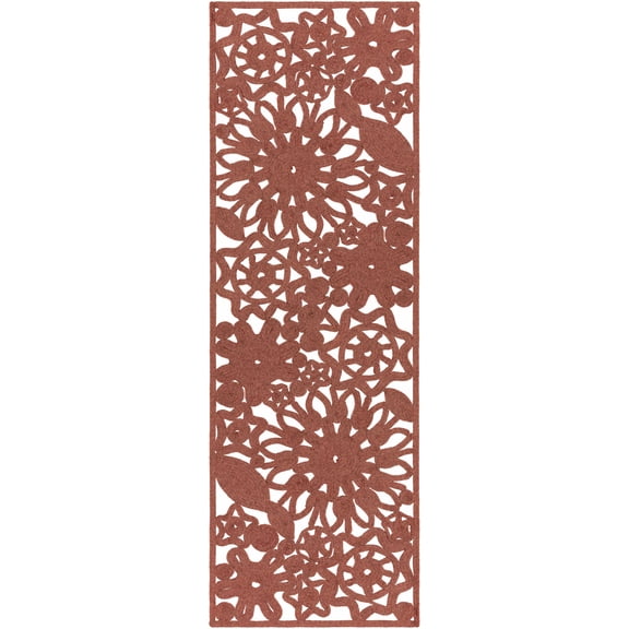 BoutiqueRugs Chinchilla Outdoor Runner Rug - Outdoor Safe - Red - 2'6" x 8' Runner