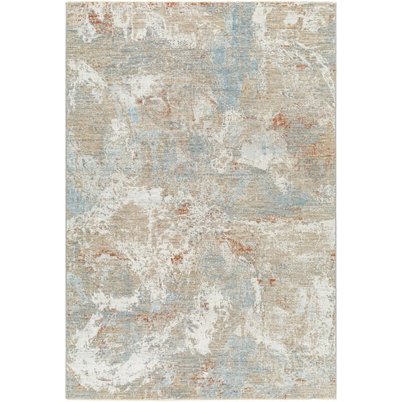BoutiqueRugs Cindy Contemporary Area Rug - Natural Gray, Cloud Gray, Multi Brown - 6'7" x 9'6"