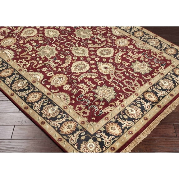 BoutiqueRugs Coalinga Traditional Area Rug - Black, Brick Red, Dark Red - 5'6" x 8'6"