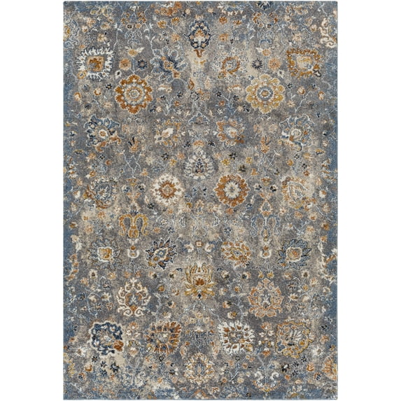 BoutiqueRugs Cochituate Traditional Area Rug - Blue, Cream, Gray - 8'10" x 12'2"
