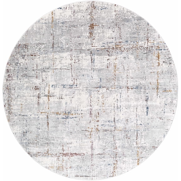 BoutiqueRugs Concordia Contemporary Area Rug - Gray, Charcoal, Navy - 5'3" Round