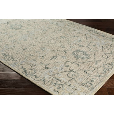 BoutiqueRugs Connellsville Traditional Area Rug - Green, Sage, Slate Blue - 18" x 18" Sample