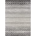 thumbnail image 1 of BoutiqueRugs Constantinople Farmhouse Moroccan Geometric Area Rug - Boho Aztec Tribal Carpet for Living Room - Black, Gray, Light Gray - 6'7" x 9' (6x9), 1 of 19