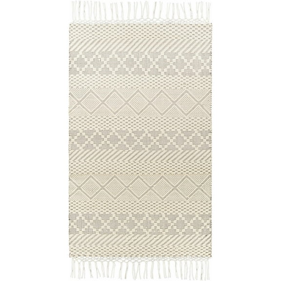 BoutiqueRugs Coquitlam Bohemian, Transitional Area Rug - Cream, Black - 2' x 3'