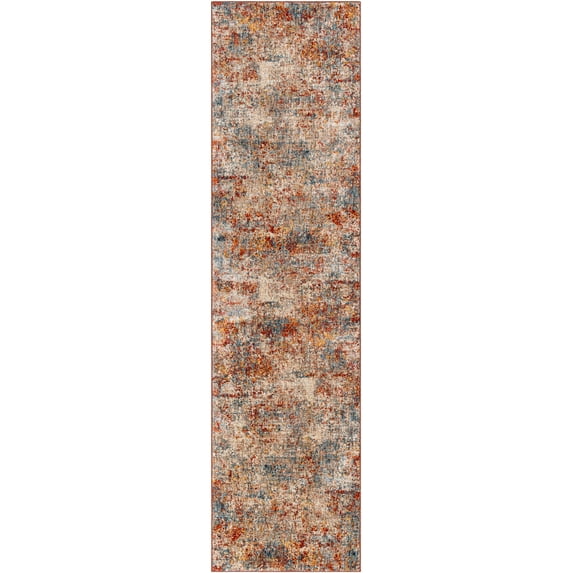 BoutiqueRugs Cranfield Contemporary Runner Rug - Dusty Coral, Rust, Cream - 2'8" x 10' Runner
