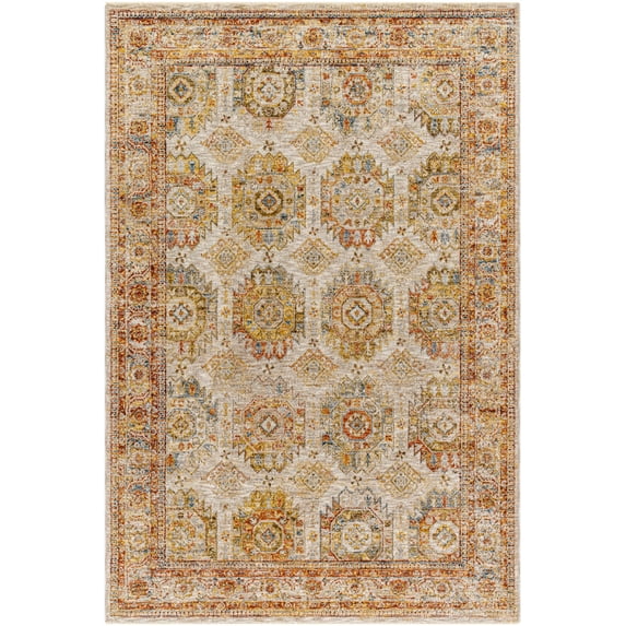 BoutiqueRugs Crescentia Traditional Area Rug - Light Sage, Tan, Mustard - 7'10" x 10'2"