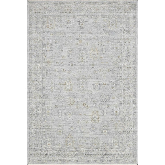 BoutiqueRugs Cuebie Traditional Area Rug - Medium Gray, Teal - 18" x 18" Sample