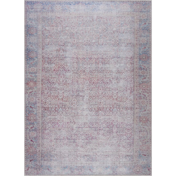 BoutiqueRugs Dare Traditional Area Rug - Machine Washable - Light Blue, Cream, Off White - 7'10" x 10'2"