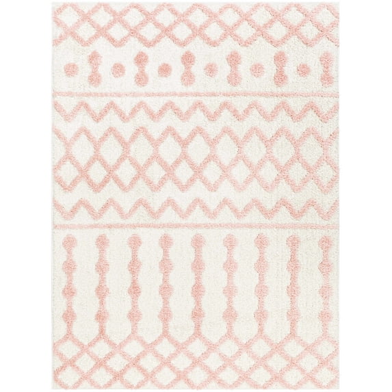 BoutiqueRugs Darva Contemporary Area Rug - Pink - 6'7" x 9'
