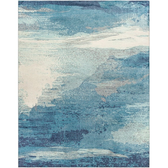 BoutiqueRugs Deport Contemporary Area Rug - Ice Blue, Blue, Charcoal - 2'2" x 3'9"