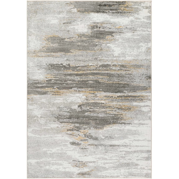 BoutiqueRugs Derex Contemporary Area Rug - Light Gray, Ivory, Tan - 5'3" x 7'