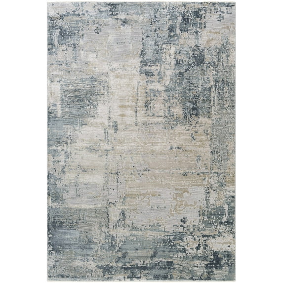 BoutiqueRugs Devonport Contemporary Area Rug - Medium Gray, Light Gray, Pale Blue - 9' x 12'2"