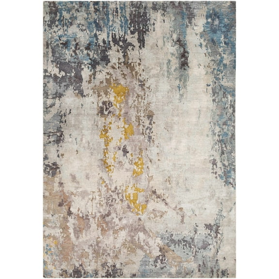 BoutiqueRugs Dewitt Contemporary Area Rug - Black, Blue, Dark Red - 2' x 3'