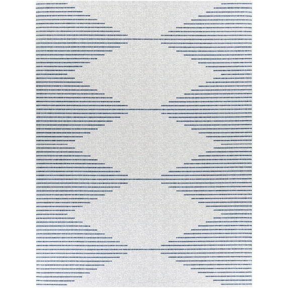 BoutiqueRugs Dfafs Bohemian, Transitional Area Rug - Outdoor Safe - Navy, Pale Blue, Off White - 5'3" x 7'7"