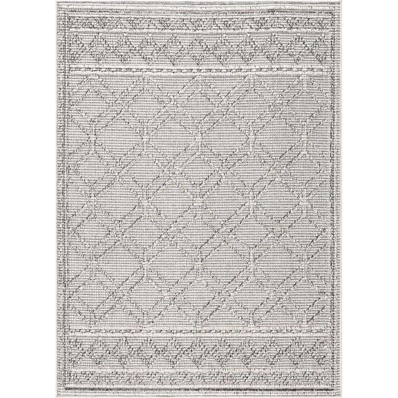 BoutiqueRugs Diah Farmhouse Area Rug - Outdoor Safe - Beige - 5' x 7'
