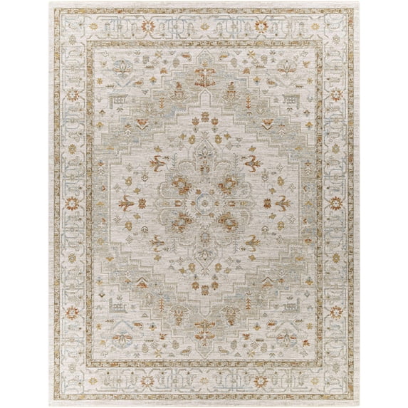 BoutiqueRugs Dieppe Traditional Area Rug - Sage, Olive, Mustard - 2'7" x 3'11"