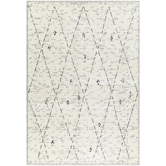 BoutiqueRugs Dilay Bohemian, Transitional Area Rug - Ivory, Black - 6'7" x 9'