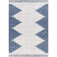 thumbnail image 1 of BoutiqueRugs Djugun Moroccan Geometric Area Rug - Outdoor Safe - Performance and High Traffic Carpet for Porch, Patio, Living Room - Navy, Off White, Pale Blue - 4'3" x 5'11" (4x6), 1 of 11