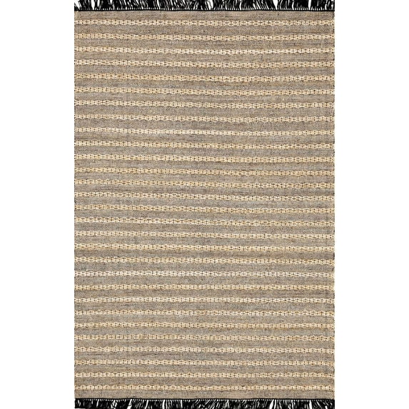 BoutiqueRugs Doli Contemporary Area Rug - Taupe, Dark Red, Black - 8'10" x 12'