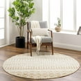 thumbnail image 1 of BoutiqueRugs Dong Farmhouse Moroccan Geometric Area Rug - Boho Aztec Tribal Carpet for Living Room - Beige, Cream, Light Brown - 7'10" Round, 1 of 18