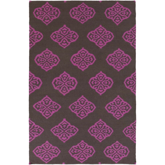 BoutiqueRugs Doran Contemporary Area Rug - Medium Purple, Dark Brown - 8' x 11'