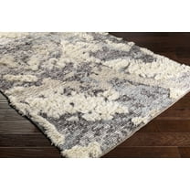 BoutiqueRugs Doveton Bohemian, Transitional Area Rug - Cream, Black, Charcoal - 18" x 18" Sample