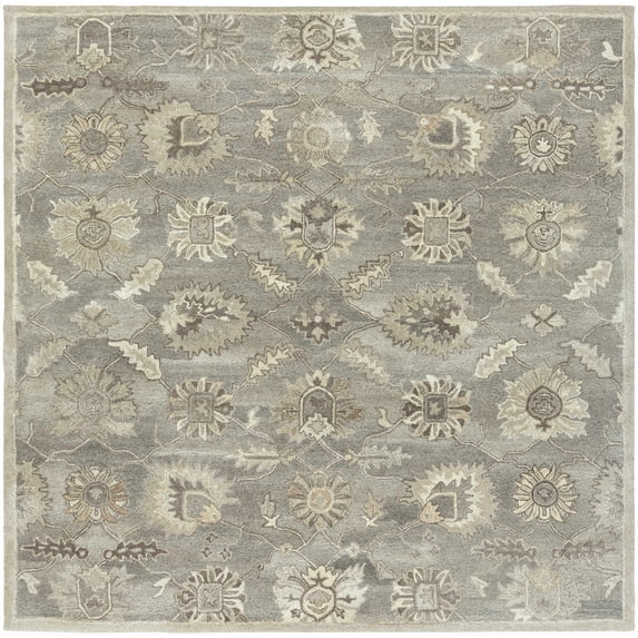 BoutiqueRugs Dulles Traditional Area Rug - Taupe, Charcoal, Black - 8' Square