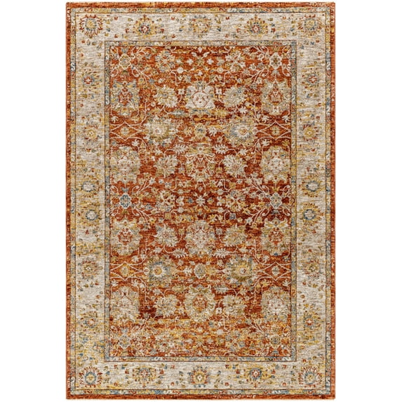 BoutiqueRugs Duong Traditional Area Rug - Light Sage, Tan, Brick Red - 2'7" x 3'11"