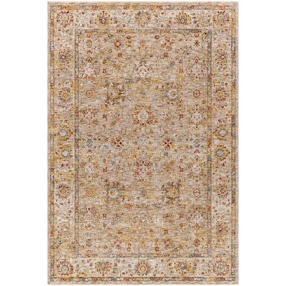 BoutiqueRugs Duong Traditional Area Rug - Tan, Light Sage, Mustard - 2'7" x 3'11"