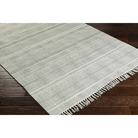 BoutiqueRugs Durbin Bohemian/Global Area Rug - Charcoal, Off White - 6' x 9'