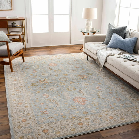 Boutique Rugs Edie Traditional Area Rug - Taupe, Medium Gray, Mustard - 18" x 18" Sample