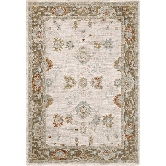 BoutiqueRugs Elloree Traditional Area Rug - Olive, Denim, Rust - 9' x 12'2"