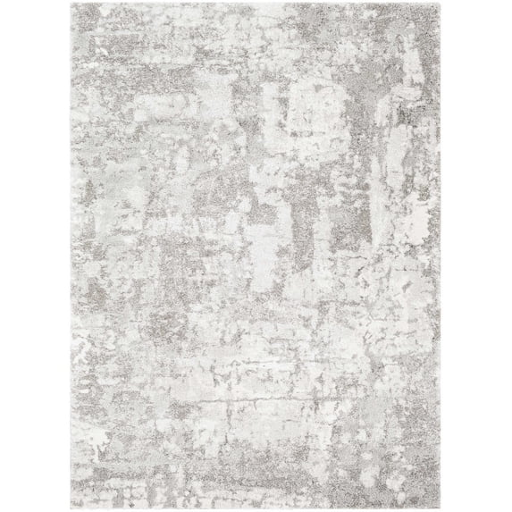 BoutiqueRugs Elsa Contemporary Area Rug - Medium Gray, Light Gray, Ivory - 3'11" x 5'7"